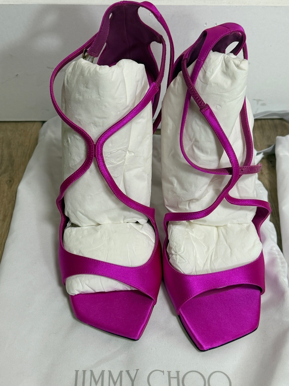 Jimmy Choo Pink Azia 100 Heeled Sandals sz 39.5 - Picture 5 of 6